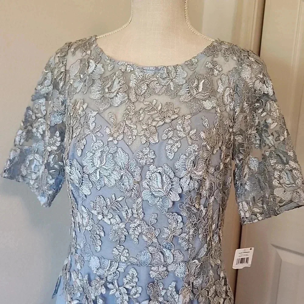 Alex Evenings Women's Long Embroidered A line dress size 6 New - Picture 5 of 14